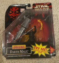Star Wars Episode 1 Deluxe Darth Maul Lightsaber 3.75&quot; Action Figure 1998 New - £12.66 GBP