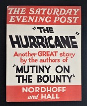 1935 Vintage Orig Saturday Evening Post Store Sign Cardboard Hurricane Ad - £33.24 GBP