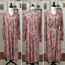 Vintage 70s Tribute Mod Floral Paisley Shirt Dress Long XL - $857.08 MXN