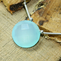 Aqua Blue Onyx Faceted Coin Cabochon Briolette Natural Loose Gemstone Jewelry - £5.56 GBP
