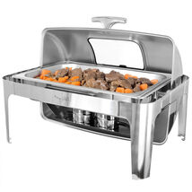 MegaChef 9.5 Quart Oblong Roll Top Stainless Steel Professional Chafing ... - $144.88