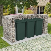 vidaXL Gabion Triple Wheelie Bin Surround Steel 98.4&quot;x39.4&quot;x47.2&quot; - €358,38 EUR