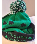 St. Patrick&#39;s Day Knit Green Hat with Cuff saying &quot;who&#39;s your paddy&quot; - €6,05 EUR