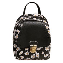 Women&#39;s Mini Backpack Daisy Print Pu Leather Kawaii Backpack Cute Graceful Bagpa - £14.31 GBP