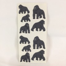 10 Vintage Sandylion Fuzzy Stickers Silverback Gorilla Great Ape 1980&#39;s ... - $19.78
