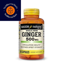 MASON NATURAL Whole Herb Ginger 500 mg, Natural 60 Count (Pack of 1), Beige  - £10.78 GBP