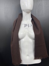 Womens Chocolate Brown Fringed Wool Blend 49in Scarf SKU 7142 - $21.02