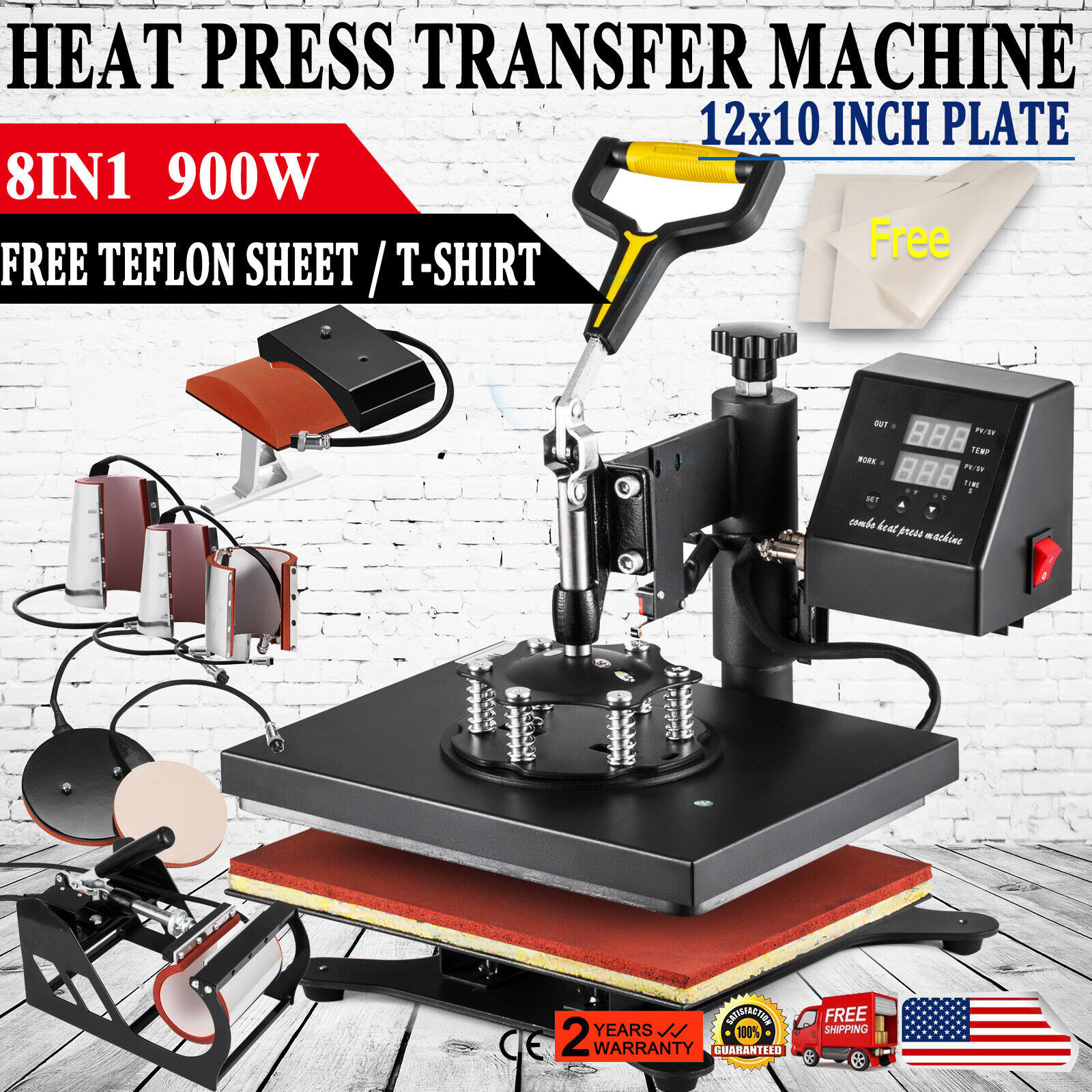 Primary image for 8 In 1 Digital T-Shirt Heat Press Printing Machine Sublimation T-Shirt Mug Hat