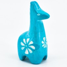 Hand Carved Kisii Soapstone Tiny Miniature Blue Giraffe Figurine Made in Kenya - £8.69 GBP