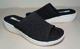 Ryka Size 6.5 Wide NANETTE Black Slide Sandals New Women&#39;s Shoes - £78.58 GBP
