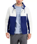 Alfani Men&#39;s Colorblocked Wind Breaker in Tartan Blue-Size Medium - $54.86 CAD