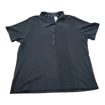 Liz Golf Womens Performance Polo Shirt Lady Black Size 2X Cotton NWT 8 Button - £11.18 GBP