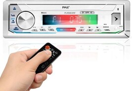 Pyle PLMRB39W Marine Stereo Receiver Power Amplifier - White (Open Box) - $496.70 MXN