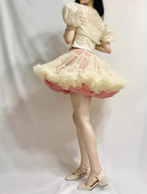 A-line Champagne Pink Mini Tulle Skirt Custom Plus Size Ballet Tulle Skirt image 3