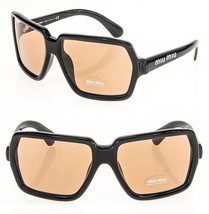 MIU MIU CORE MU06WS Black Geometric Square Oversized Fashion Sunglasses 06W - £189.18 GBP