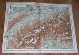 1922 Original Vintage Map Of Switzerland / Alps - £18.67 GBP