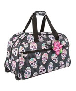 2-Pc Betsey Johnson Skull Party Wheeled Weekender Duffle Bag &amp; Rose Lugg... - $1,522.97 MXN