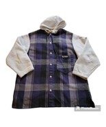 Surf Style Large Grunge Skater Flannel Plaid Hoodie 90s Vintage Interpla... - $49.49