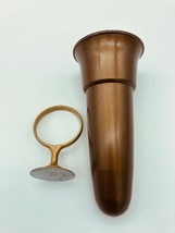 Crypt Mausoleum Brown Vase 8.0 IN w/ Old Burnished Gold (Epoxy) Disc Base Ring S - £86.88 GBP