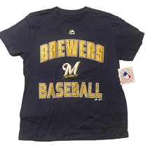 Majestic Athletic Youth Milwaukee Brewers Short-Sleeve T-Shirt Medium 10/12 - £11.76 GBP