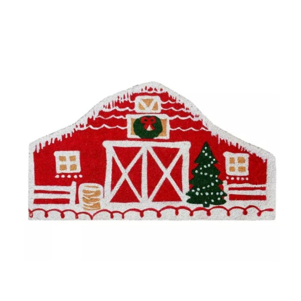 Red Shed 25F04392RL Snowy Barn Coir Christmas Door Mat, 32 in. - $32.66