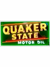 Quaker State Motor Oil Neon Stylized Metal Sign (not real neon) - $69.25