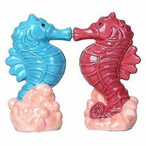 Seahorses Marine Life Hippocampus Magnetic Salt and Pepper Shaker Set Decor - £13.62 GBP