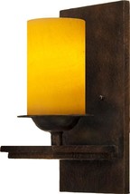 Sconce Wall Gothica Hand-Hammered Metal Brass Bronze Amber Onyx Shade - £384.80 GBP