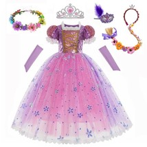  Kids   Dress Little Girls Birthday Party Tangled Carnival Cosplay Costume  Disg - £41.80 GBP