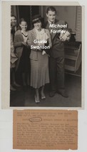 *GLORIA SWANSON &amp; Husband Michael Farmer Return to Hollywood News Photo w/Snipe - £58.85 GBP