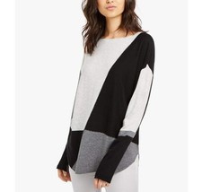 INC Womens Petite Large Heather Gray Colorblock Long Sleeve Sweater NWT I22 - $34.29