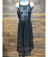 AVAILABLE Halter Black Dress Lacey Gothcore NWT Whimsical High Low Sheer... - $45.09 CAD