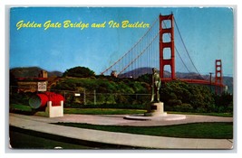 Golden Gate Bridge Strauss Statue  San Francisco CA Unused Chrome Postcard O19 - £2.30 GBP
