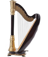 Mini Harp Model,14Cm Hand-Made Wooden Harp Musical Instrument Replica Home - £26.17 GBP