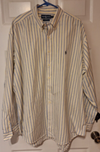 Ralph Lauren Men’s Blake Button Down Collared XXL 100% Two-Ply Cotton LS Striped - $19.40