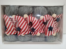 PATRIOTIC 4th of July Memorial Day Gnome Garland Red Blue Home Decor 6FT - £23.22 GBP