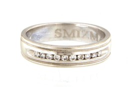 Diamond Men&#39;s Wedding band 14kt White Gold 371439 - £466.57 GBP