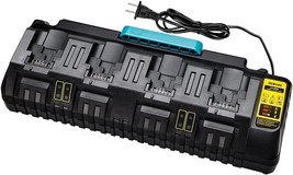Hipoke Dcb104 20V Max Dewalt Battery Charger, 4-Ports Rapid Charger Replacement - £71.52 GBP