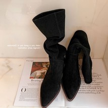 New Western Cowboy Boots Fashion Slip On Knee-High botas de mujer Square Heel Fe - £48.67 GBP