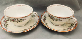 Crown China Bone China 4 PC Cups and saucers 3.75&quot; x 2.25&quot; - £25.95 GBP