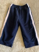 Okie Dokie Boys Navy Blue White Side Stripe Athletic Pants 18 Months - $4.41