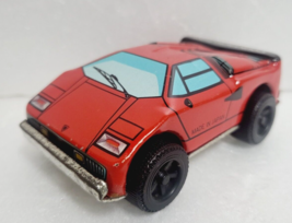 Tin Mini Car COUNTACH LP500S Red Old Rare antique Made in Japan - £48.41 GBP