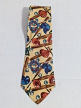 Roundtree &amp; York Baseball Theme Necktie Tie Designer All Silk Hand Sewn in USA - £9.89 GBP