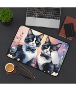 Cat Lovers Gift: Charming Cat Desk Mat with Floral Background - $28.07 CAD