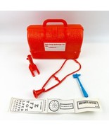 Vintage 60s Hasbro Orange Plastic Doctor Bag Kit Tools Stethoscope Name - £19.95 GBP
