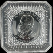 EAPG Historical Ulysses S. Grant Commemorative Square Glass Plate Bryce Higbee - £25.58 GBP