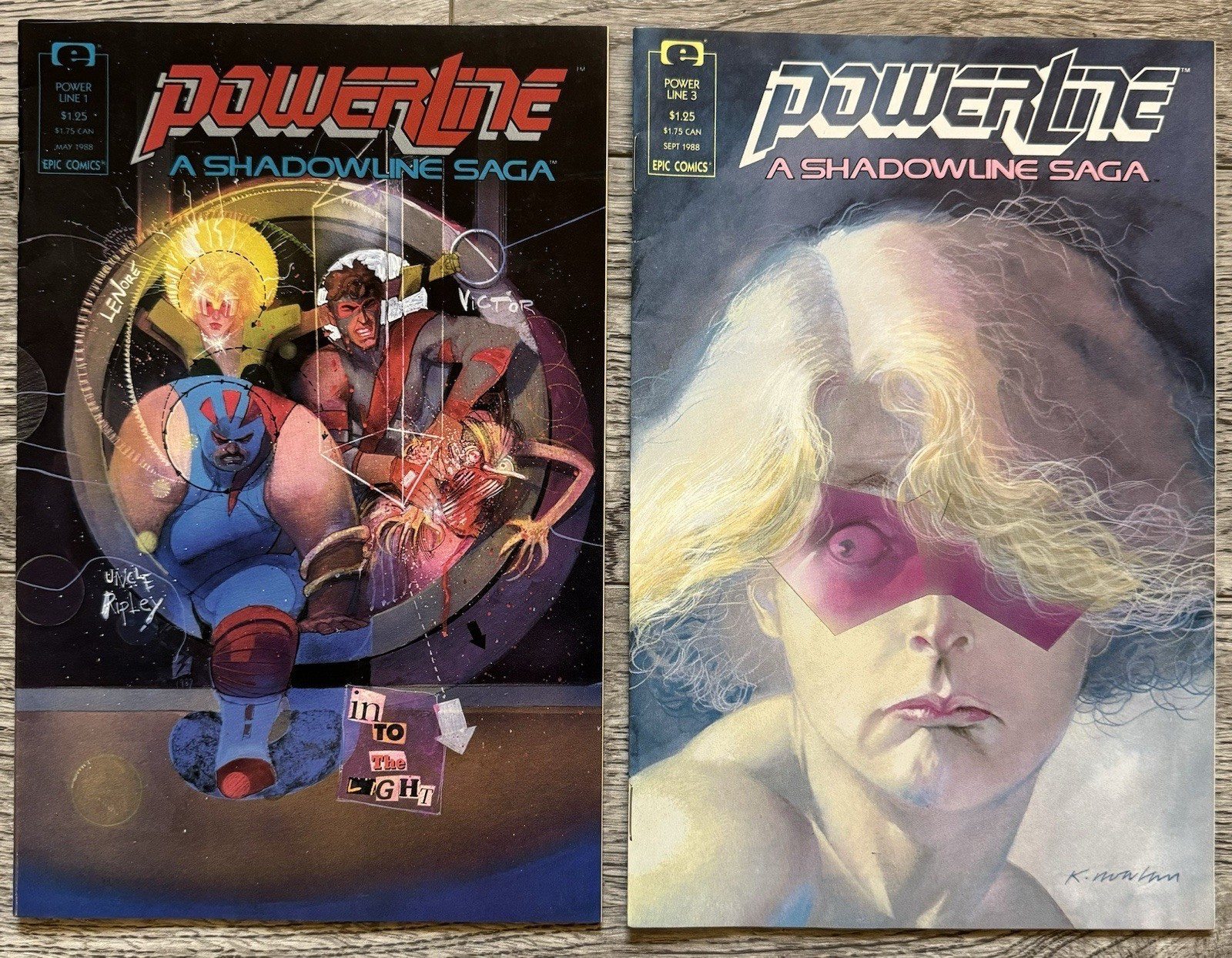 VINTAGE LOT of 2 POWERLINE A Shadowline Saga Epic Comics Comic Books [1988] - $8.90