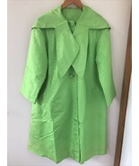 Vintage Lawrence of London 50s Faille Hooded Neon Lime Green Raincoat Co... - £237.73 GBP