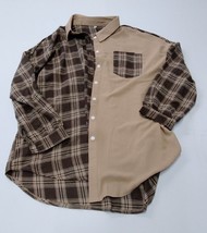 Lapentry Brown &amp; Tan Plaid Button-Up Shacket (XL) - $14.99