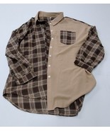 Lapentry Brown &amp; Tan Plaid Button-Up Shacket (XL) - $14.99